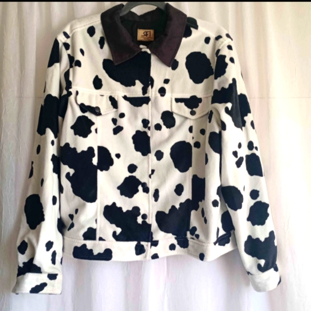 Vintage Cow Print Women's  Lightweight Jacket